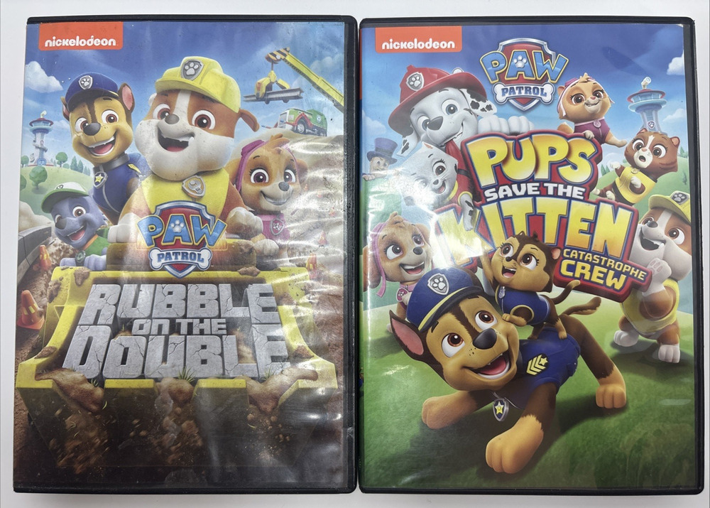 PAW Patrol Rubble on the Double DVD & Pups save the Kitten -BUNDLE